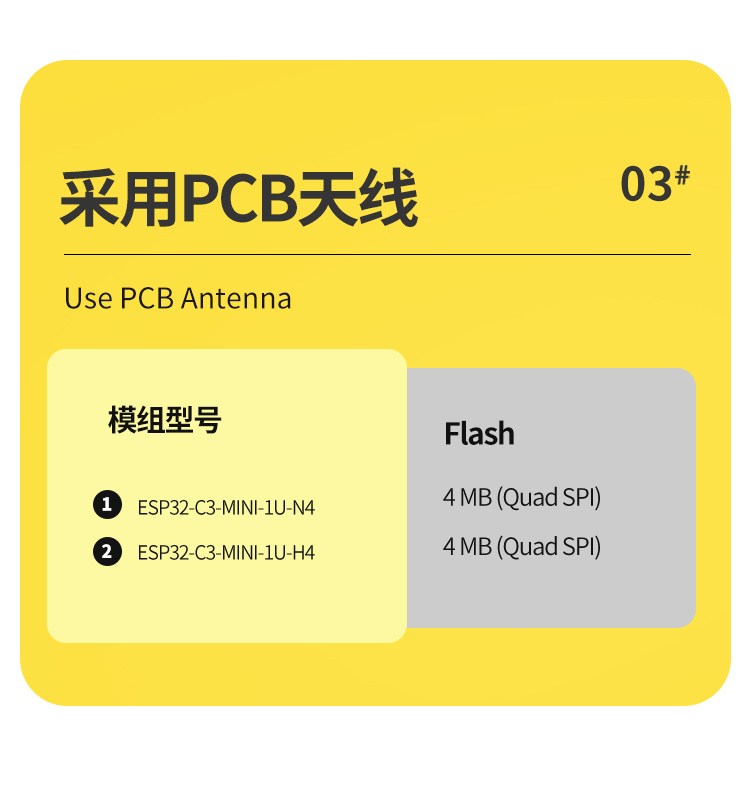 乐鑫wifi模块代理商ESP32-C3-MINI-1U wifi无线通信模块蓝牙wifi模块厂家