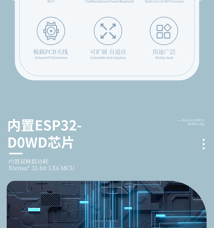 乐鑫深圳代理商ESP32-WROOM-32D乐鑫通用型 Wi-Fi + Bluetooth + Bluetooth LE MCU 模组