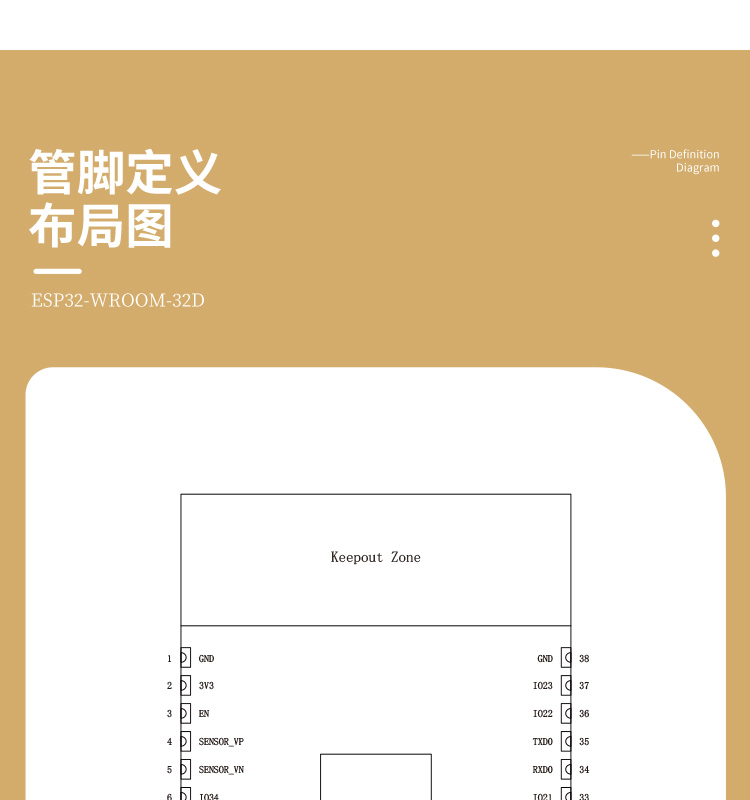 乐鑫esp32代理商ESP32-WROOM-32U无线通信模组wifi与蓝牙一体模块