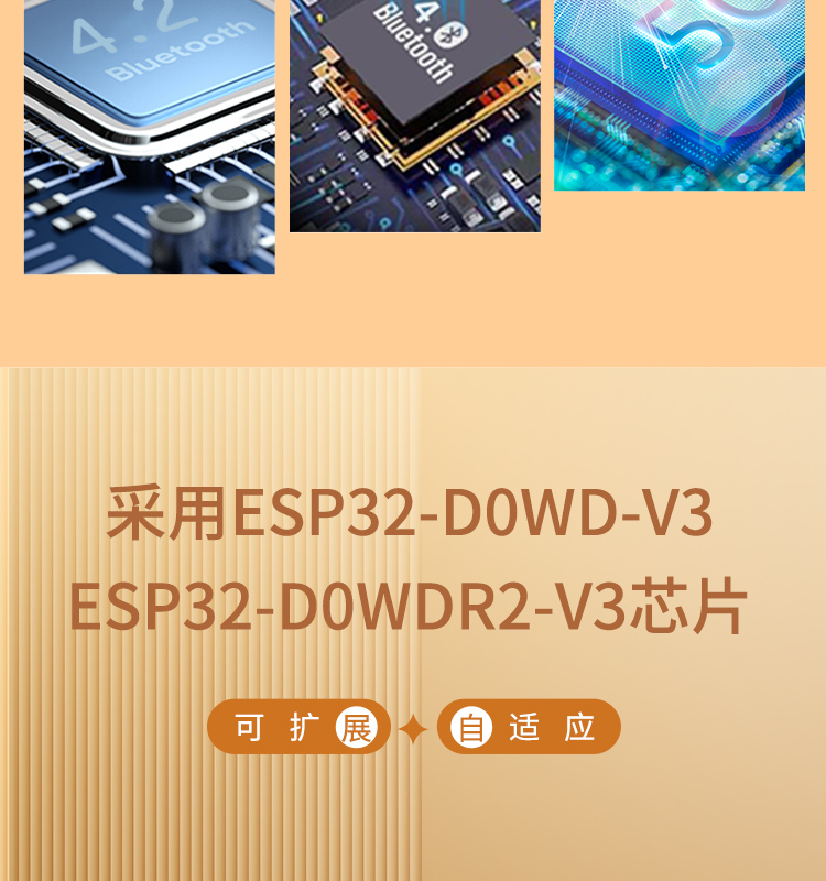 乐鑫科技官网ESP32-WEOVER-E/IE Wi-Fi+Bluetooth+Bluetooth LE MCU模组蓝牙wifi无线模块厂家