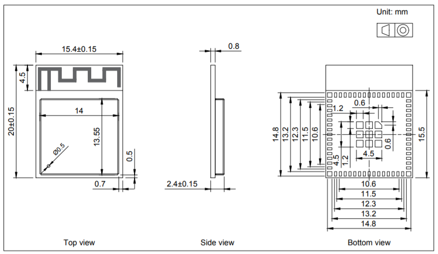 ESP32S2MINI1模组尺寸