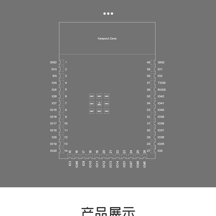 乐鑫官方ESP32-S3-WROOM-1/1U 2.4GHz Wi-Fi(802.11 b/g/n)+Bluetooth 5(LE)模组蓝牙wifi芯片模块